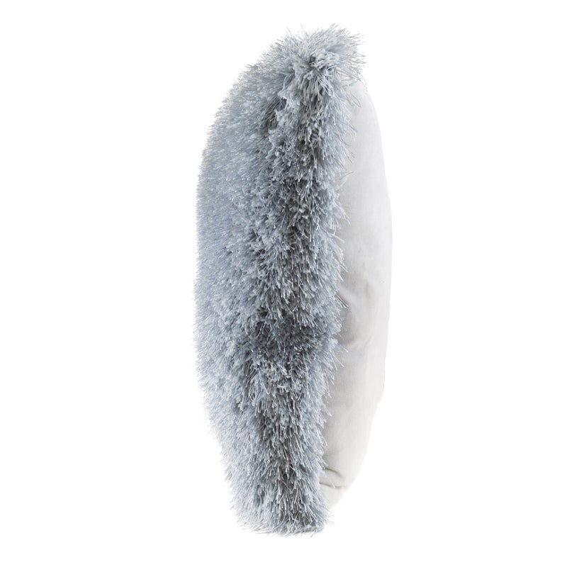 Lavish Home Oversized Floor or Throw Pillow Square Luxury Plushâ€“ Shag Faux Fur Glam Decor Cushion for Bedroom Living Room or Dorm (Blue) - Image 3